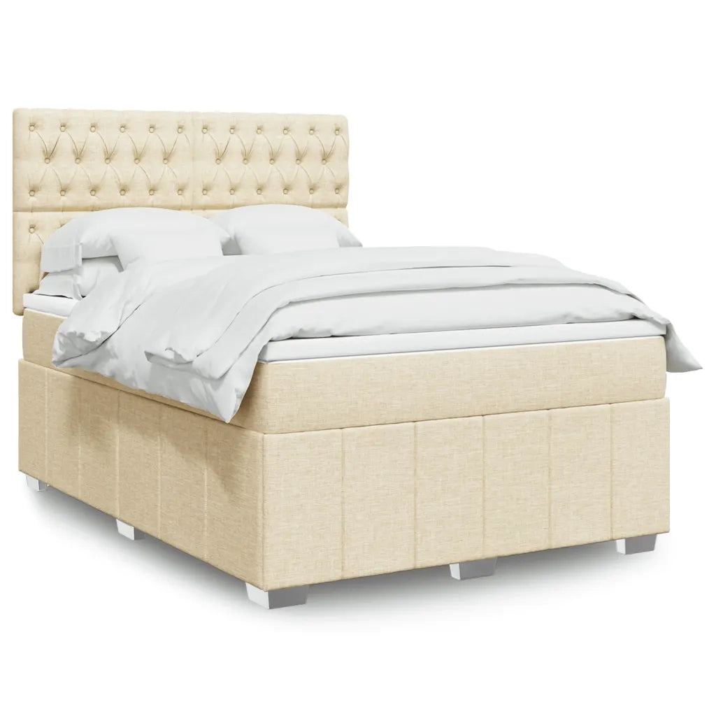 Giroletto a Molle con Materasso Crema 140x200 cm in Tessuto 3291703