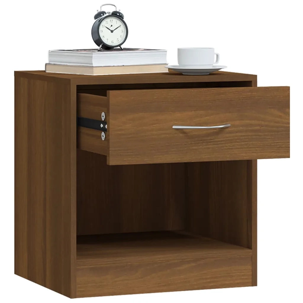 Comodini 2 pz con Cassetto Rovere Marrone 342588