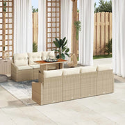 Set Divano da Giardino 8 pcs Beige Poly Rattan 3358535