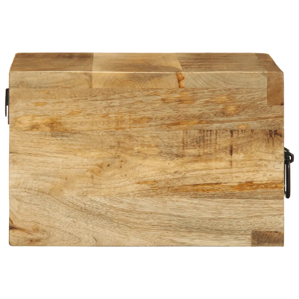 Comodino a Parete in Legno Grezzo Massello di Mango 4017452
