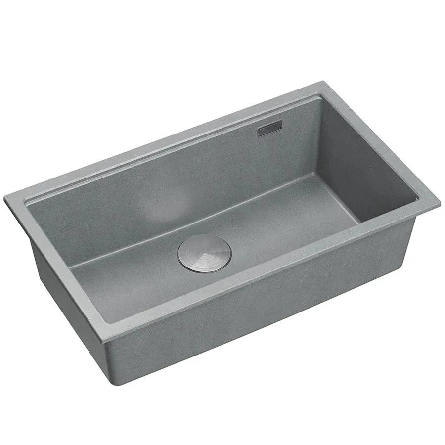 Lavello In Granito Logan 110 Grey Metallic Tappo rame spazzolato
