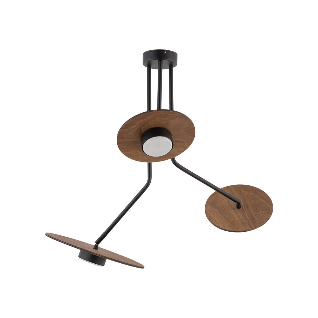 Plafoniera LED Nowodvorski DISK nera legno 72cm 3xGX53
