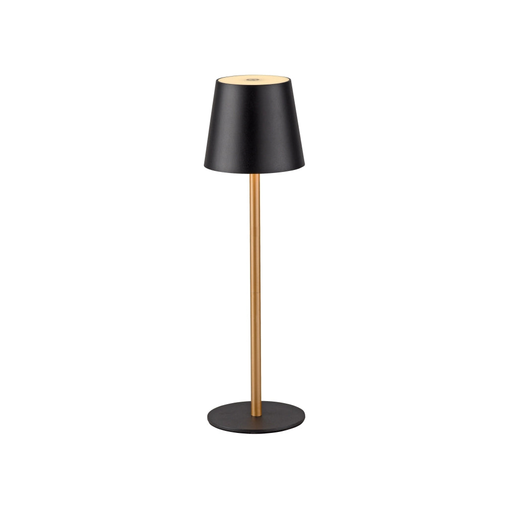 Lampada da tavolo wireless touch nero/ottone LED IP54 EURIA