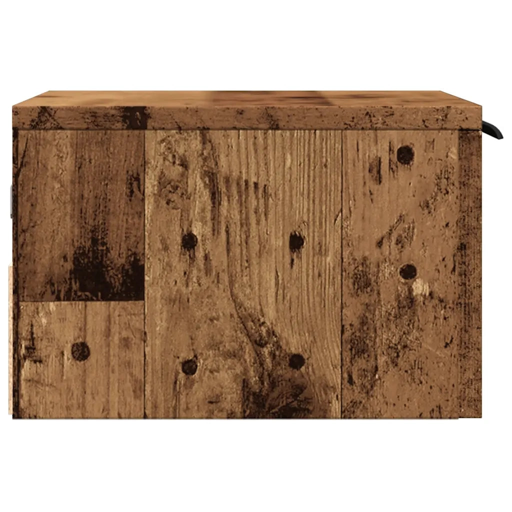 Comodino a Muro Legno Antico 34x30x20 cm 856979