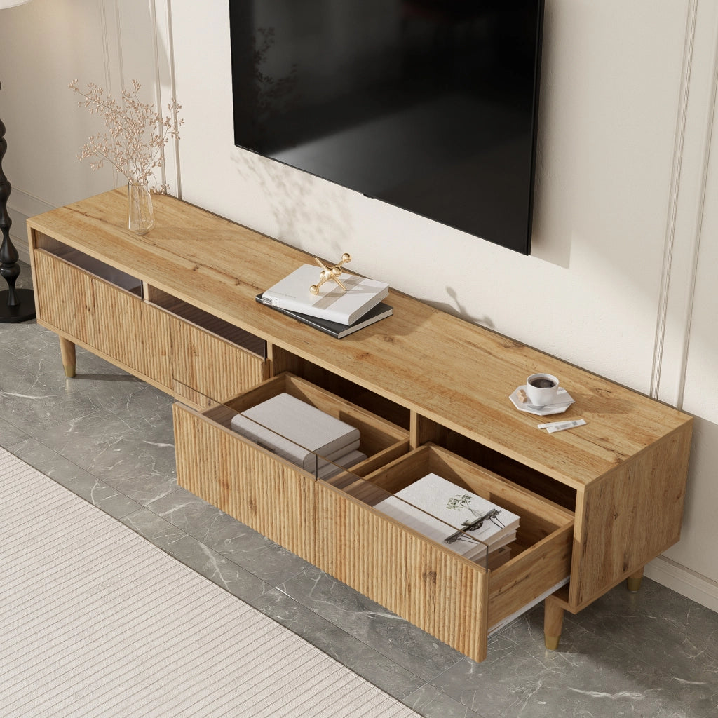 Cassettiera TV in MDF con finitura legno 178 cm