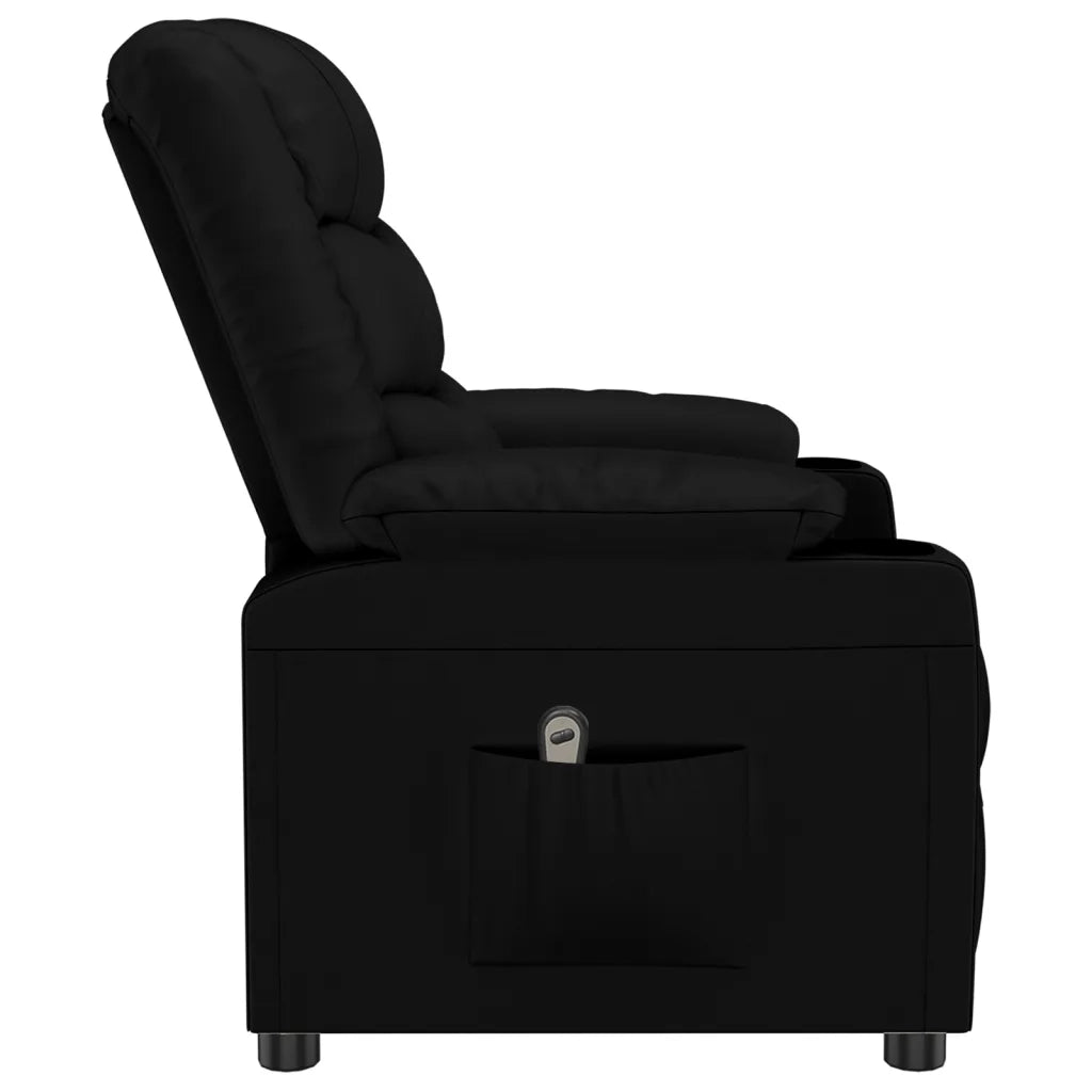 Poltrona Reclinabile Elettrica Nera in Similpelle 3143449
