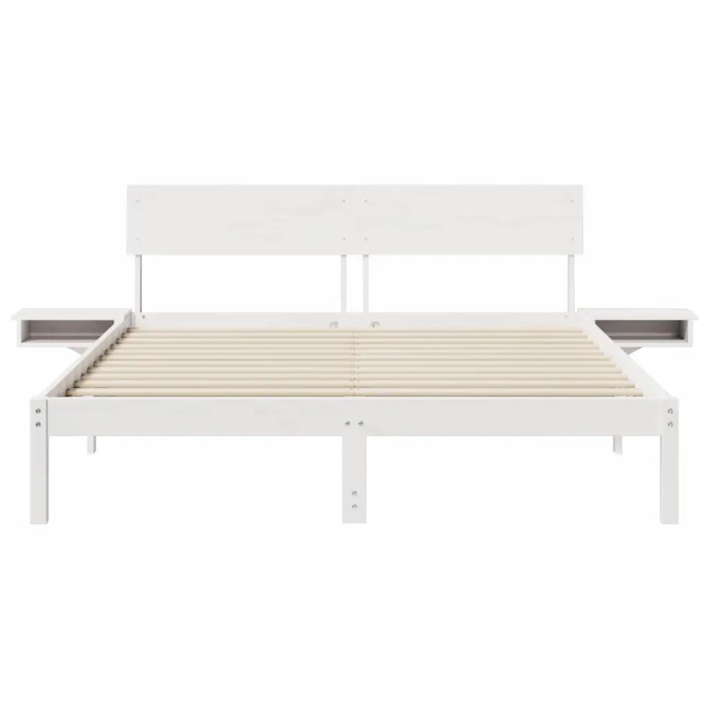 Struttura del letto Bianco 160 x 200 cm Pino massello 873440