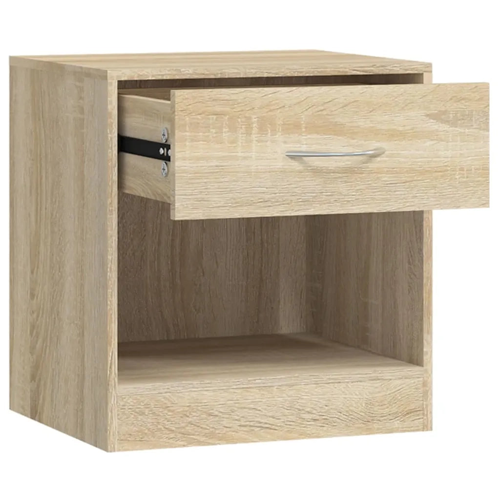 Set di 2 Comodini | Armadio da Notte | Mobiletto da notte con Cassetto Colore Rovere