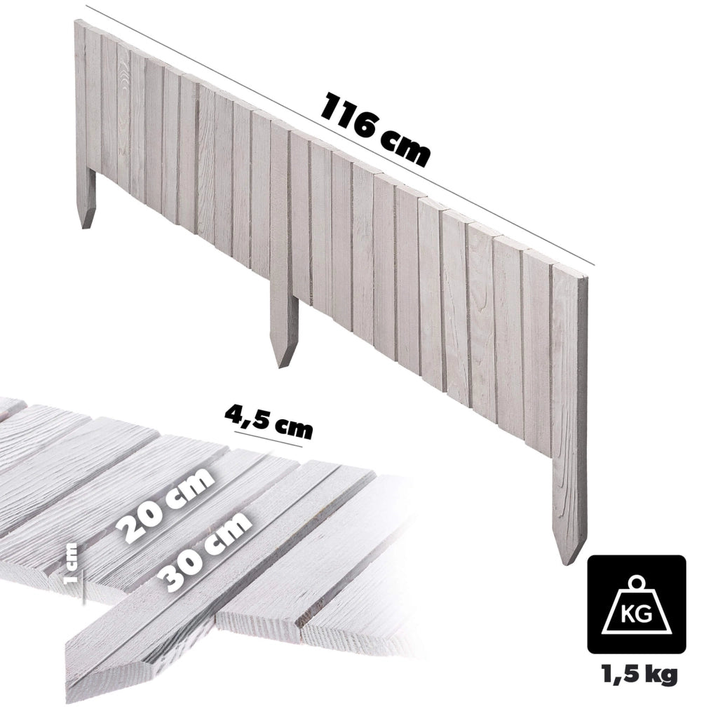 Recinzione da giardino in legno KADAX Palisade, infissa nel terreno, colore bianco, 20x116 cm.