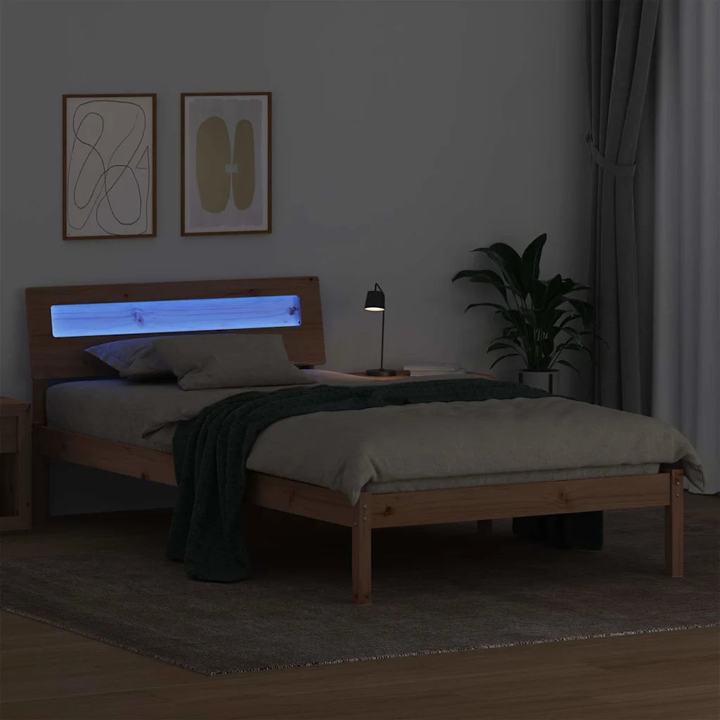 Letto singolo | Letto per adulti | Struttura del letto Marrone 75 x 190 cm Pino massello