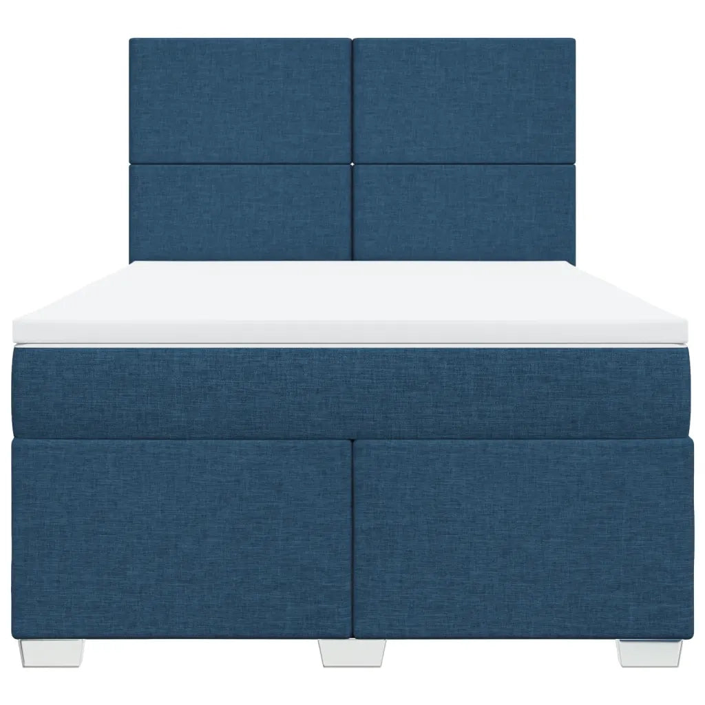 Giroletto a Molle con Materasso Blu 140x200 cm in Tessuto