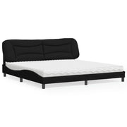 Letto con Materasso Hvar Nero 200x200 cm in Tessuto