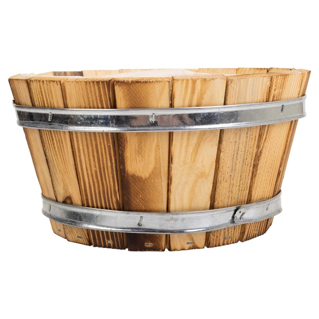 Cesto in legno e corda marrone d22x12h