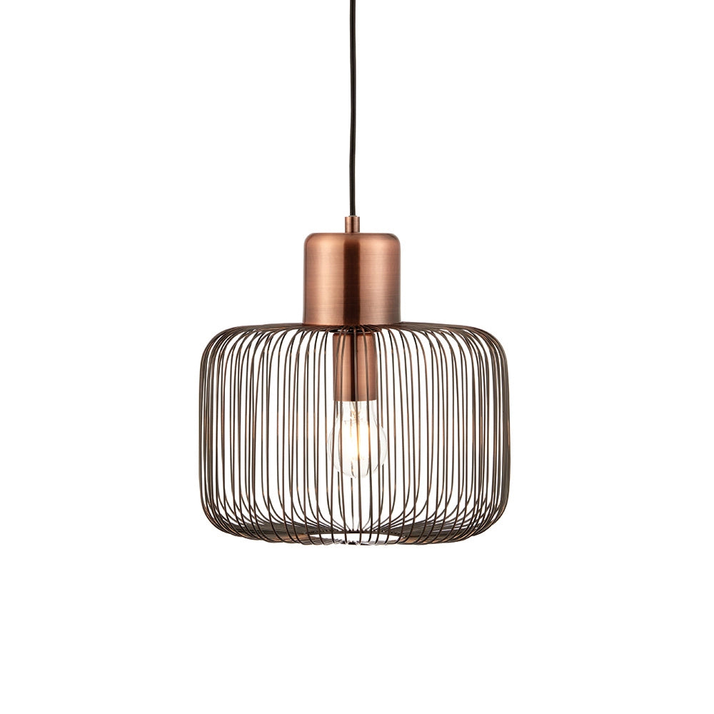Lampada a sospensione retro rame antico E27 Nicola Endon