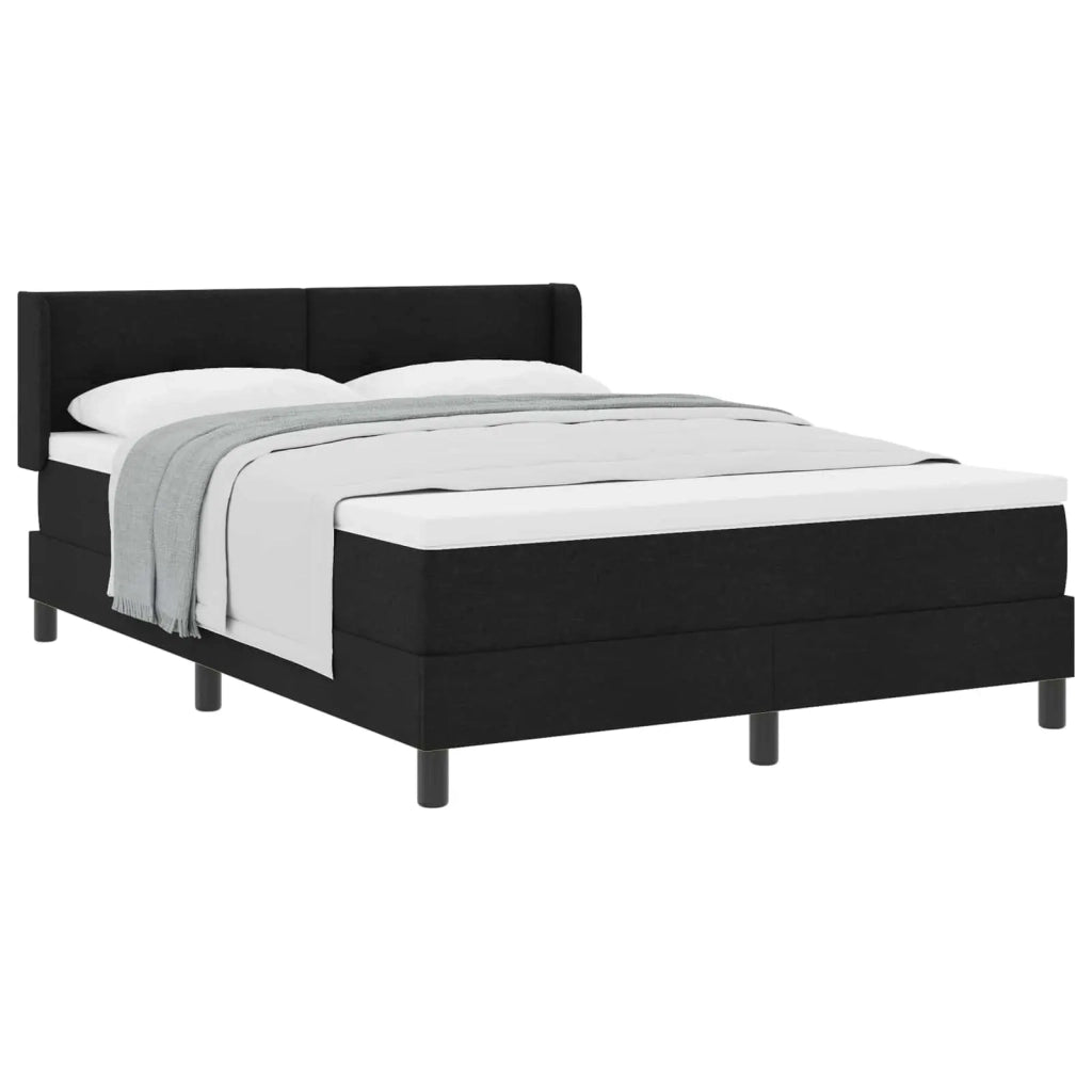 Letto a molle con testiera Nero 190 x 140 cm Tessuto 3341099