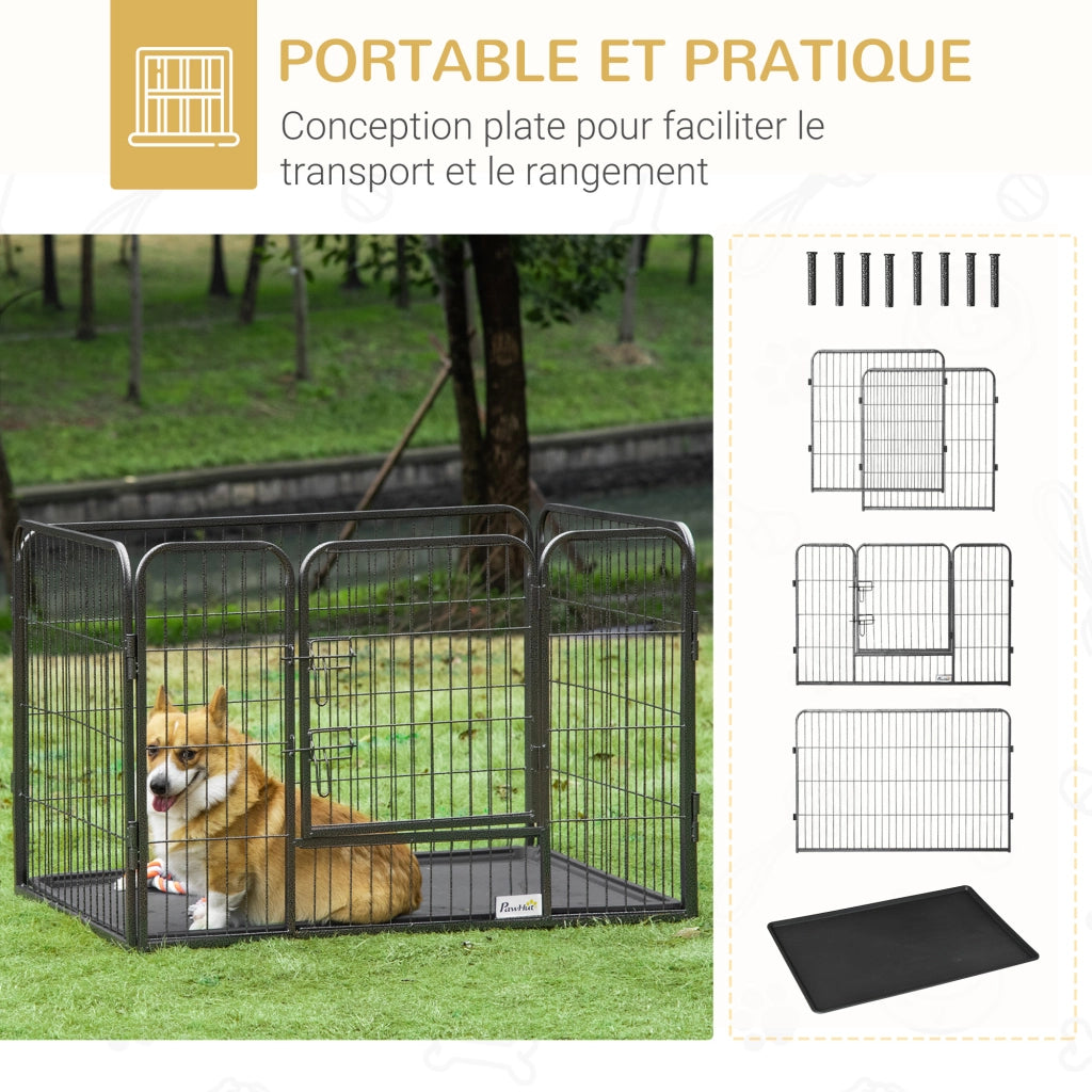 Recinto per cani ¨C Minimal ¨C grigio metallo 109x74x71 cm