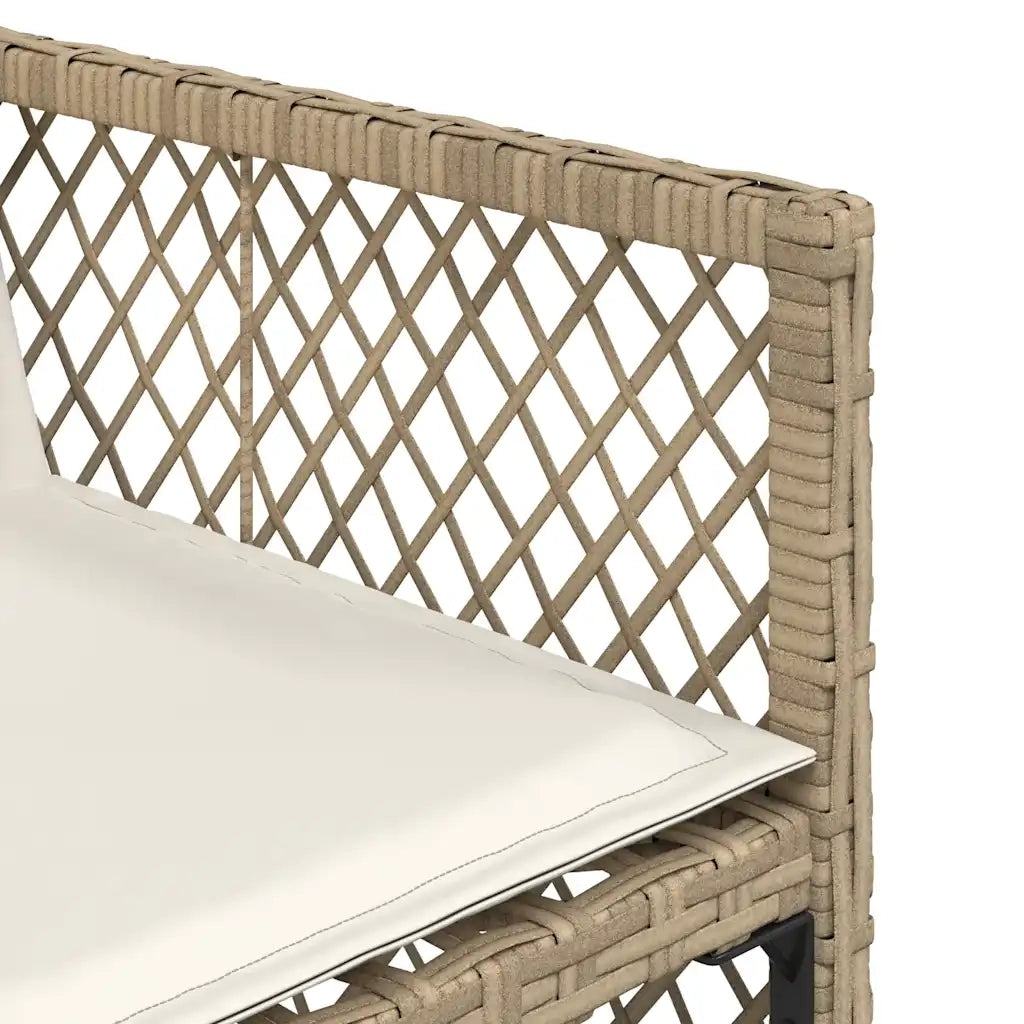 Set da Pranzo da Giardino 5 pz con Cuscini Beige in Polyrattan 3210724