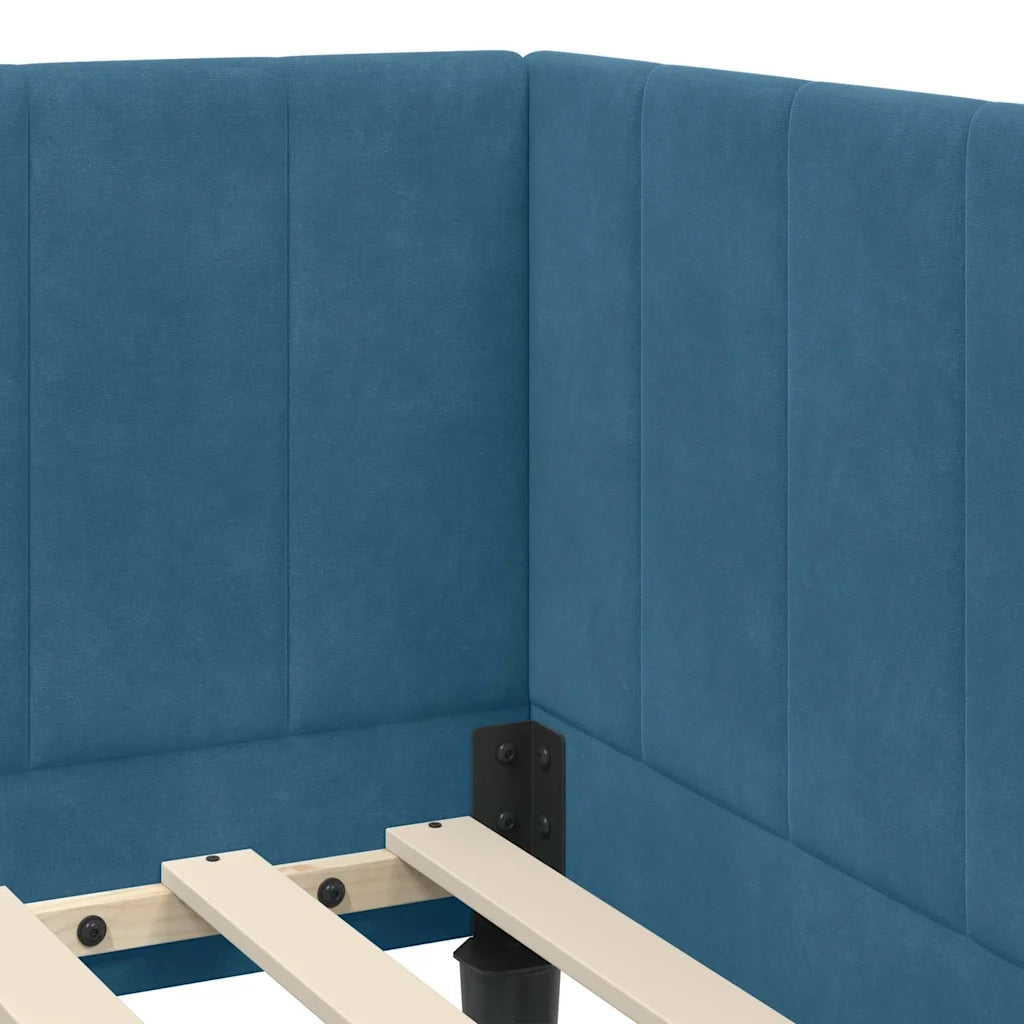 Struttura Letto Angolare con Materasso 2 pcs Blu Velluto 3393877