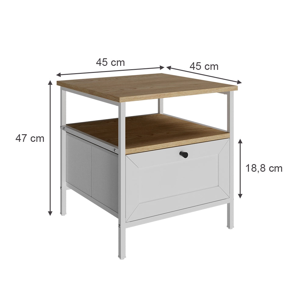 Vicco Comodino Bianco 45 x 47 cm Set di 2