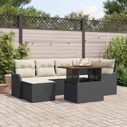Set Divano da Giardino con archiviazione 7 pcs Nero Poly Rattan 3358217