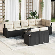 Set Divano da Giardino Nero e Crema 55 x 55 x 37 cm polyrattan 3346097