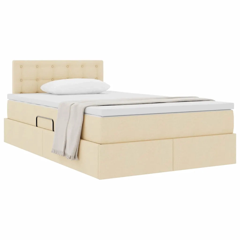 Letto con contenitore e materasso Crema 120 x 200 cm