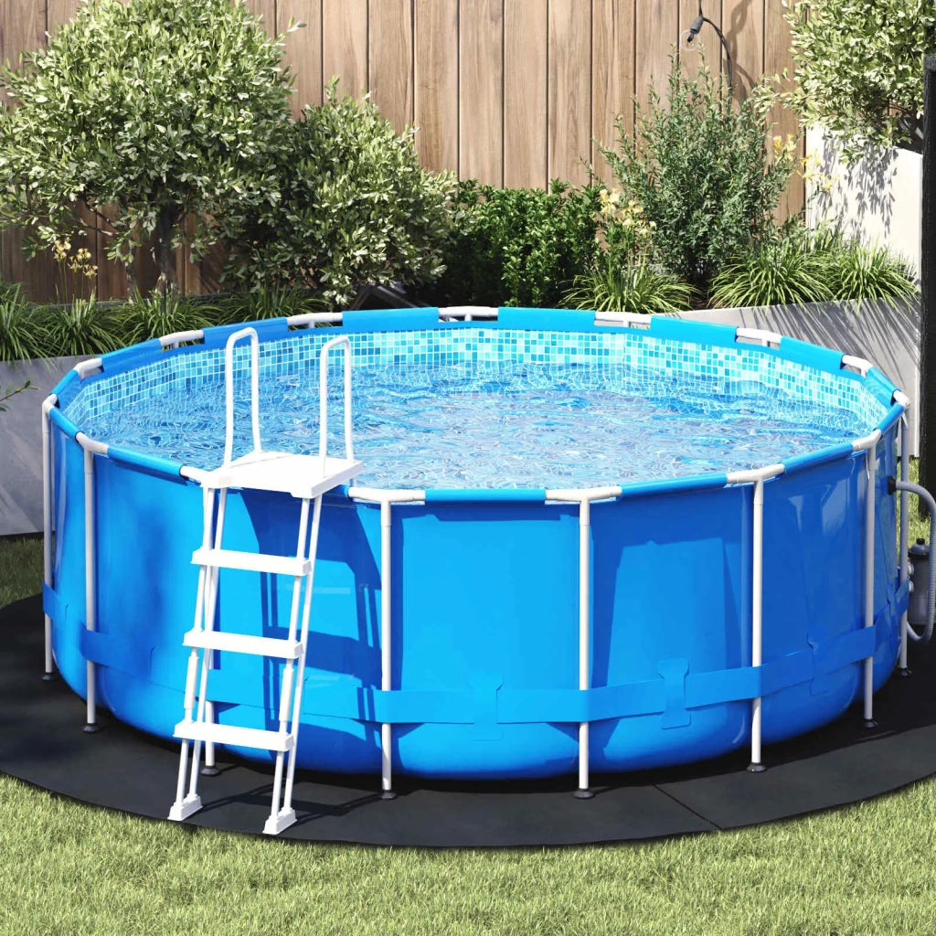 Telo per Fondo Piscina Nero Ø 244 cm Tessuto Non Tessuto 42009103
