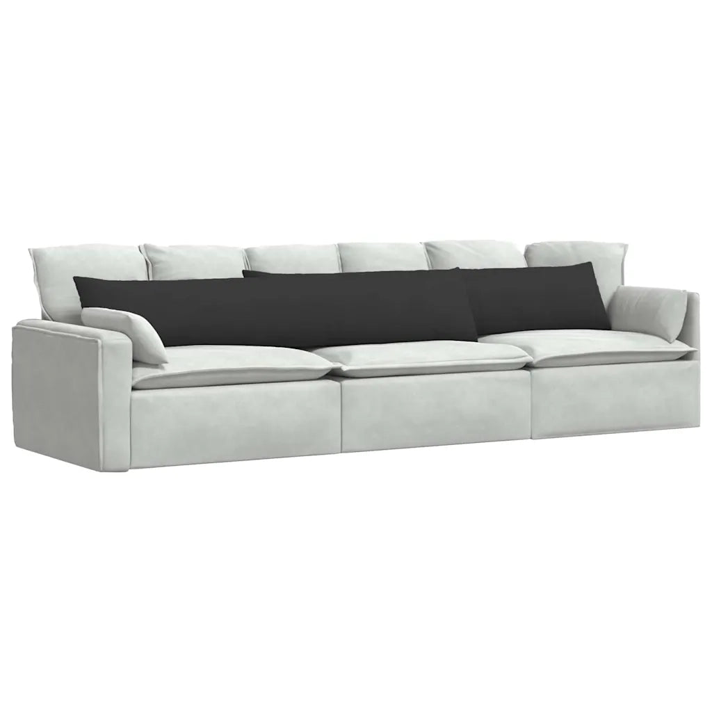 Cuscini da Divano 2 pz-Set di 2 Cuscini per Sofa Nero 200 x 40 cm Tessuto 865210