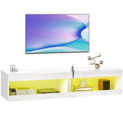Mobile TV Sospeso con Luci LED e Telecomando ¨C Xylo ¨C Bianco Lucido 140x40x30 cm
