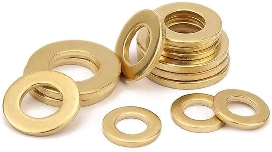 Fissaggi a schermo Platte Messing - Clip di fissaggio - Spaziatori - M3 x 5 x 0,5 mm - 200 pezzi - Prevenzione danni - Fissaggi a schermo