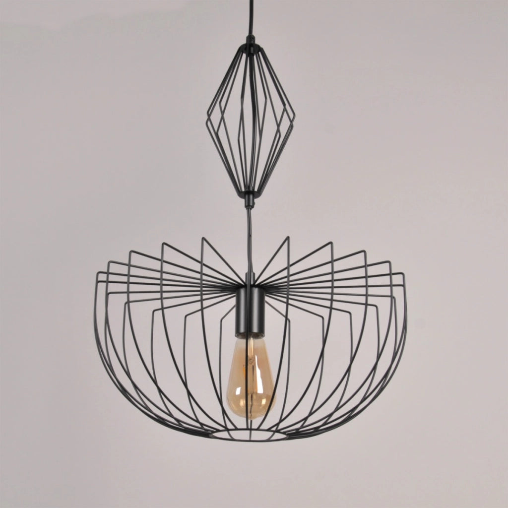 Lampada a sospensione loft nera Jasmina Ø40cm E27 Polux