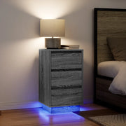 Comodino con Luci LED Grigio Sonoma 38x34x65 cm 861306
