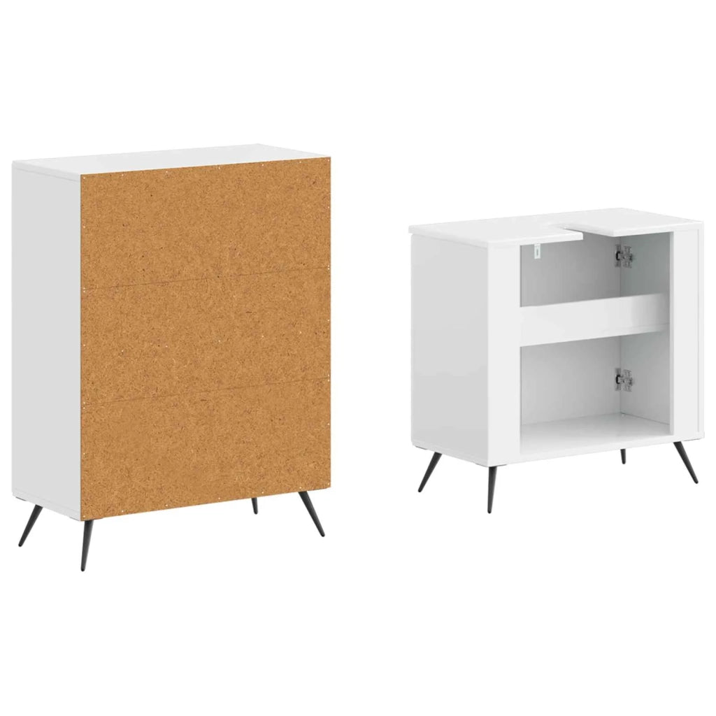 Set di Armadi da Bagno da 2 Pezzi BREDA Bianco Lucido 3417643