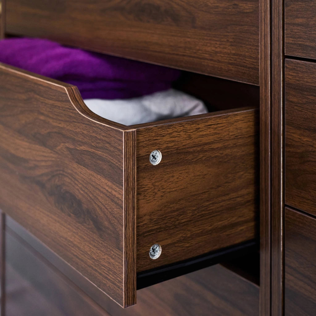 Kit armadio modulare decorazione legno 4 elementi, noce