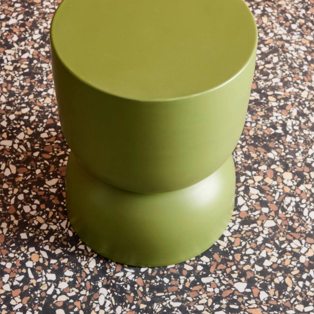 Tavolino, lato divano, comodino metallo, 42cm, verde