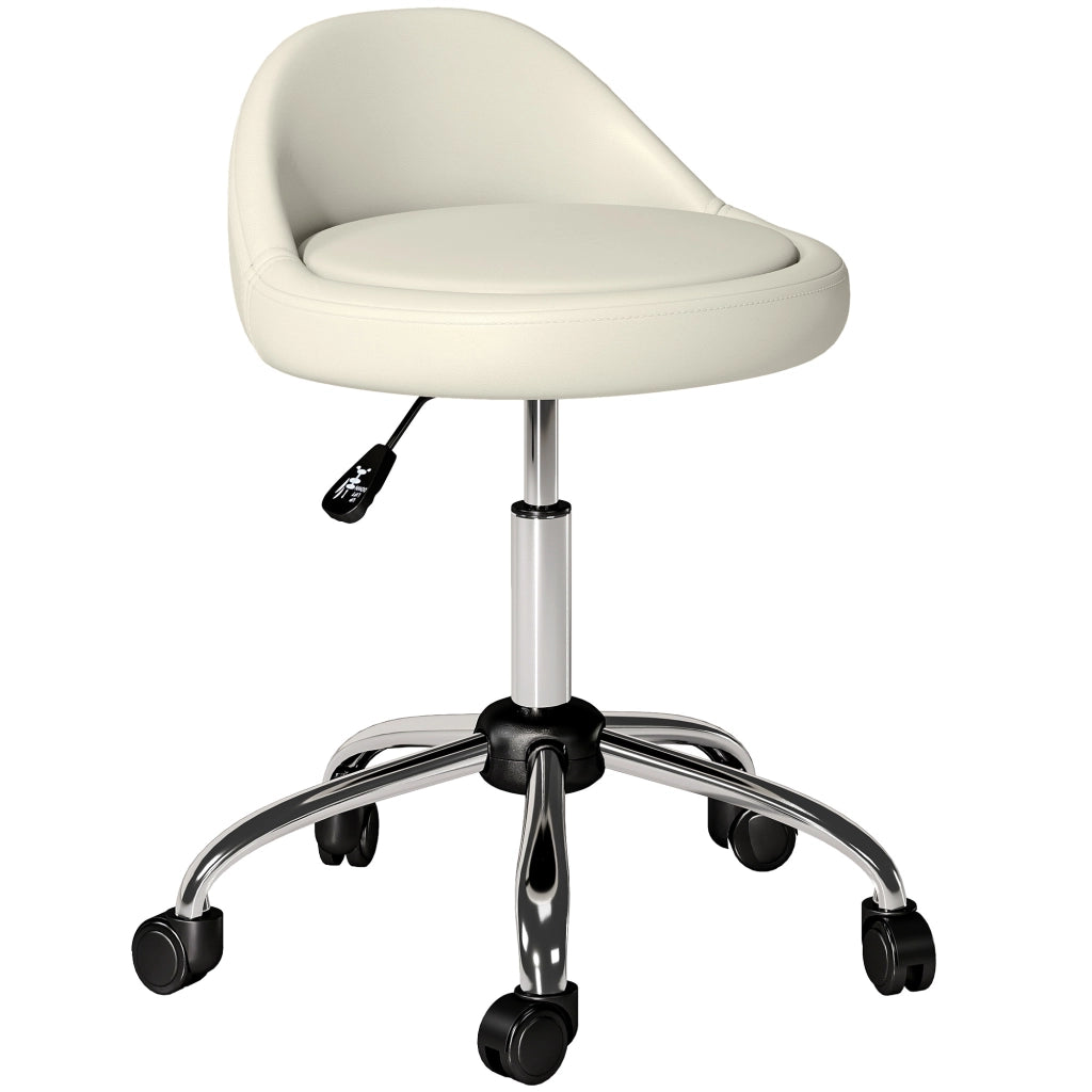 Sgabello da lavoro girevole 360¡ã altezza regolabile ¨C Minimal ¨C sintetico bianco 53-73 cm