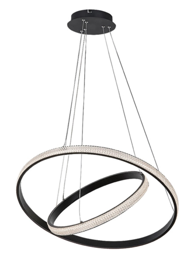Lampadario Rabalux Grete LED 60W doppio anello Ø60 nero