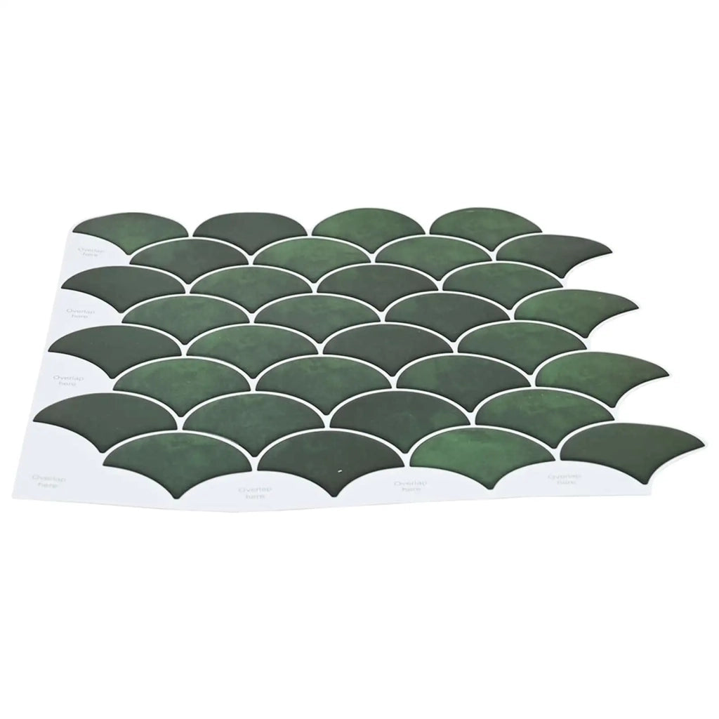 Piastrella a scaglie di pesce 10 pz Verde Scuro 30 x 30 cm CFW6563011