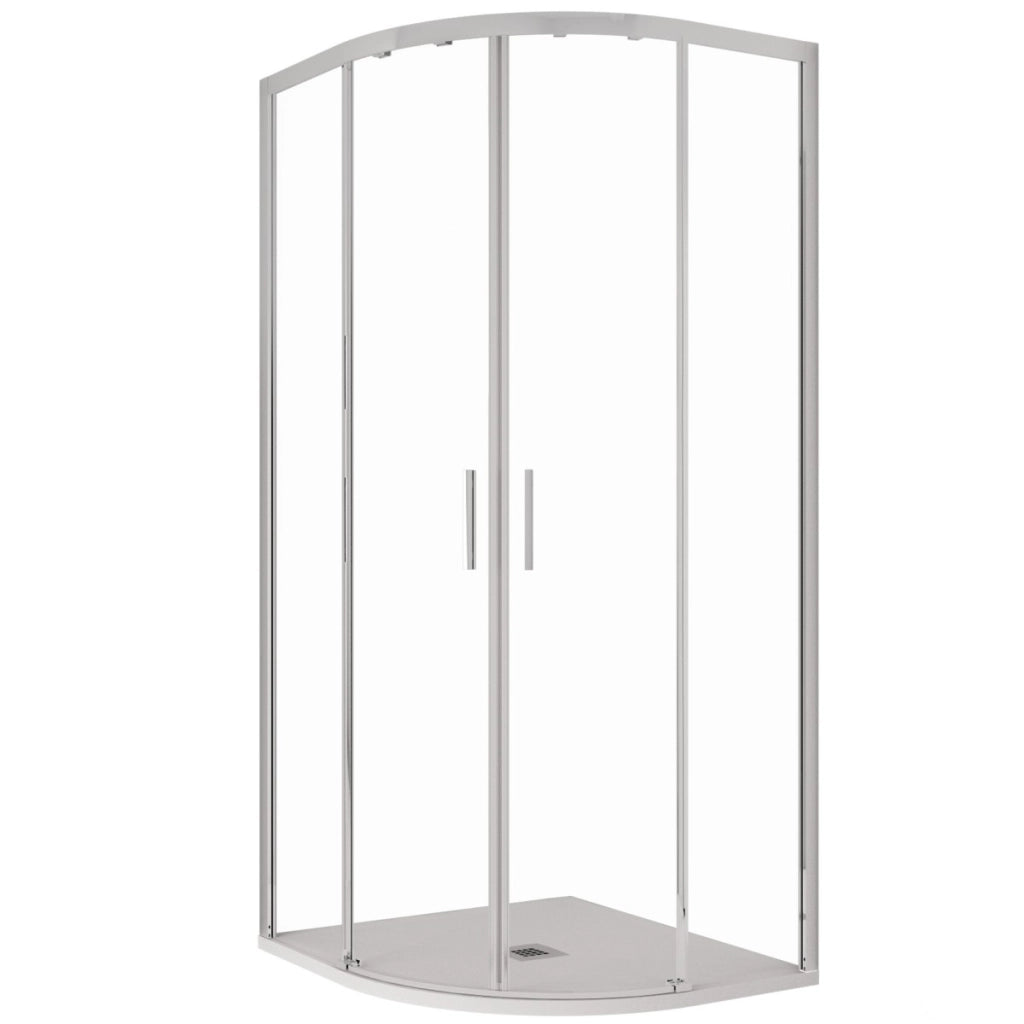 Box doccia semicircolare di design trasparente 6mm h195 icon, misura 90x90