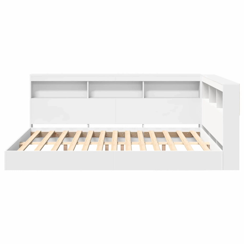 Letto Libreria Bianco 140 x 200 cm Legno multistrato 3335729