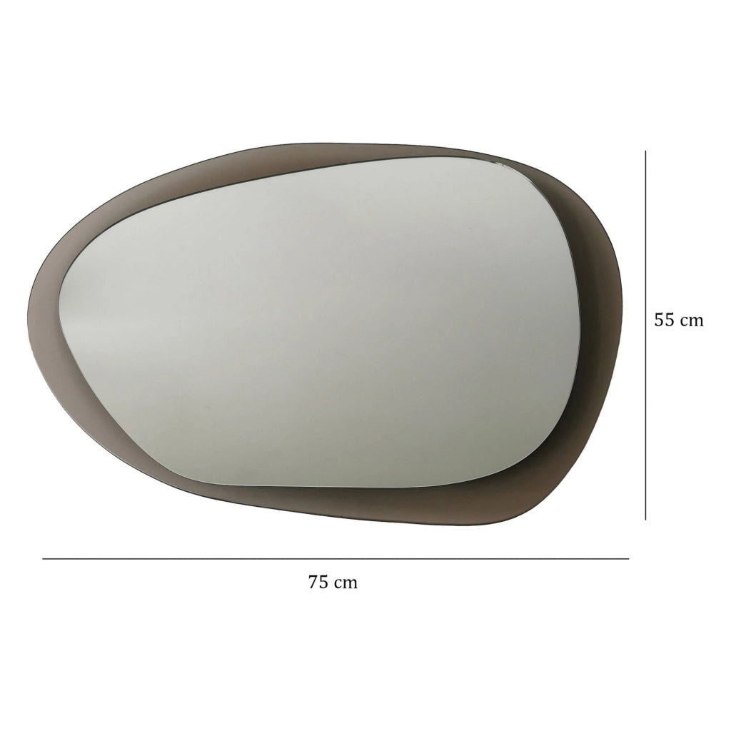 Curti, Specchio Forma Ovale, 75x55h cm Marrone Bronzo