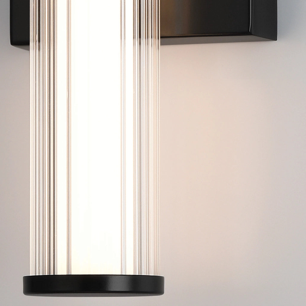 Applique LED esterna Fayton nera 35cm 14W 3000K IP44