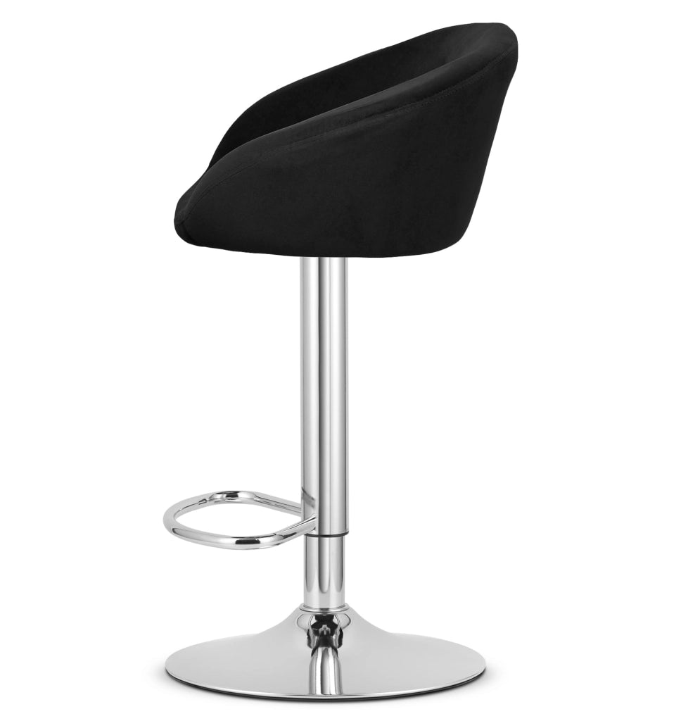 Sgabello in velluto VALORA EAST - Nero x 2