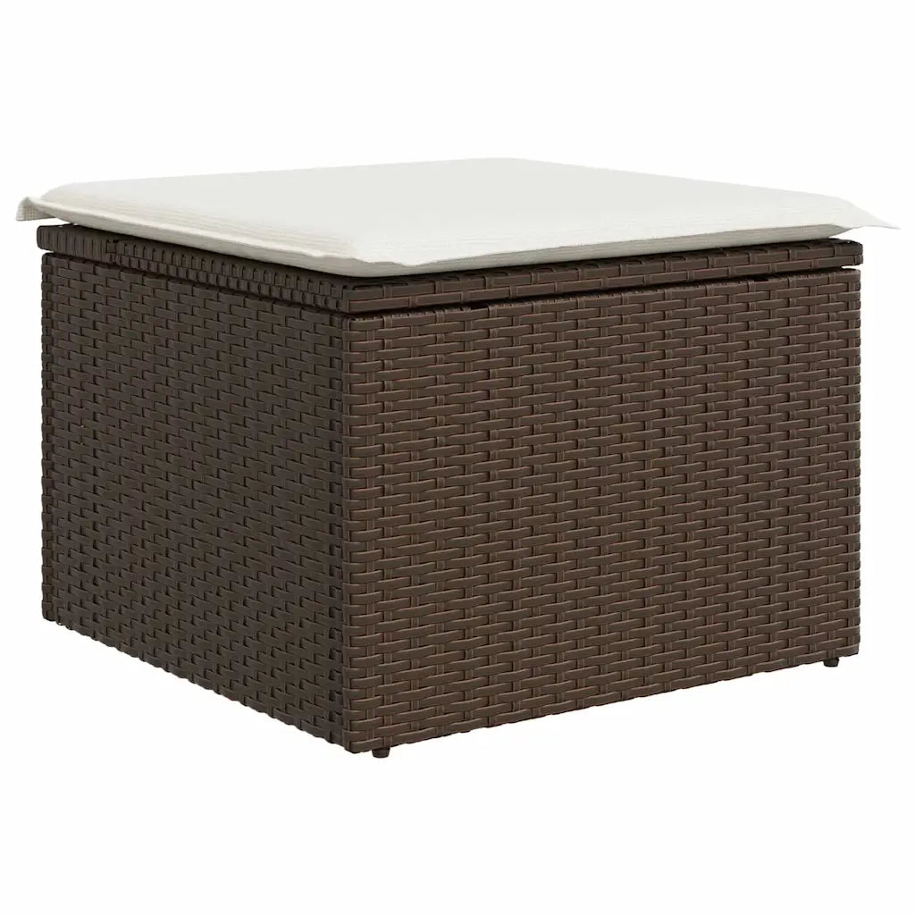 Set Divano da Giardino 7 pcs Marrone e Crema polyrattan