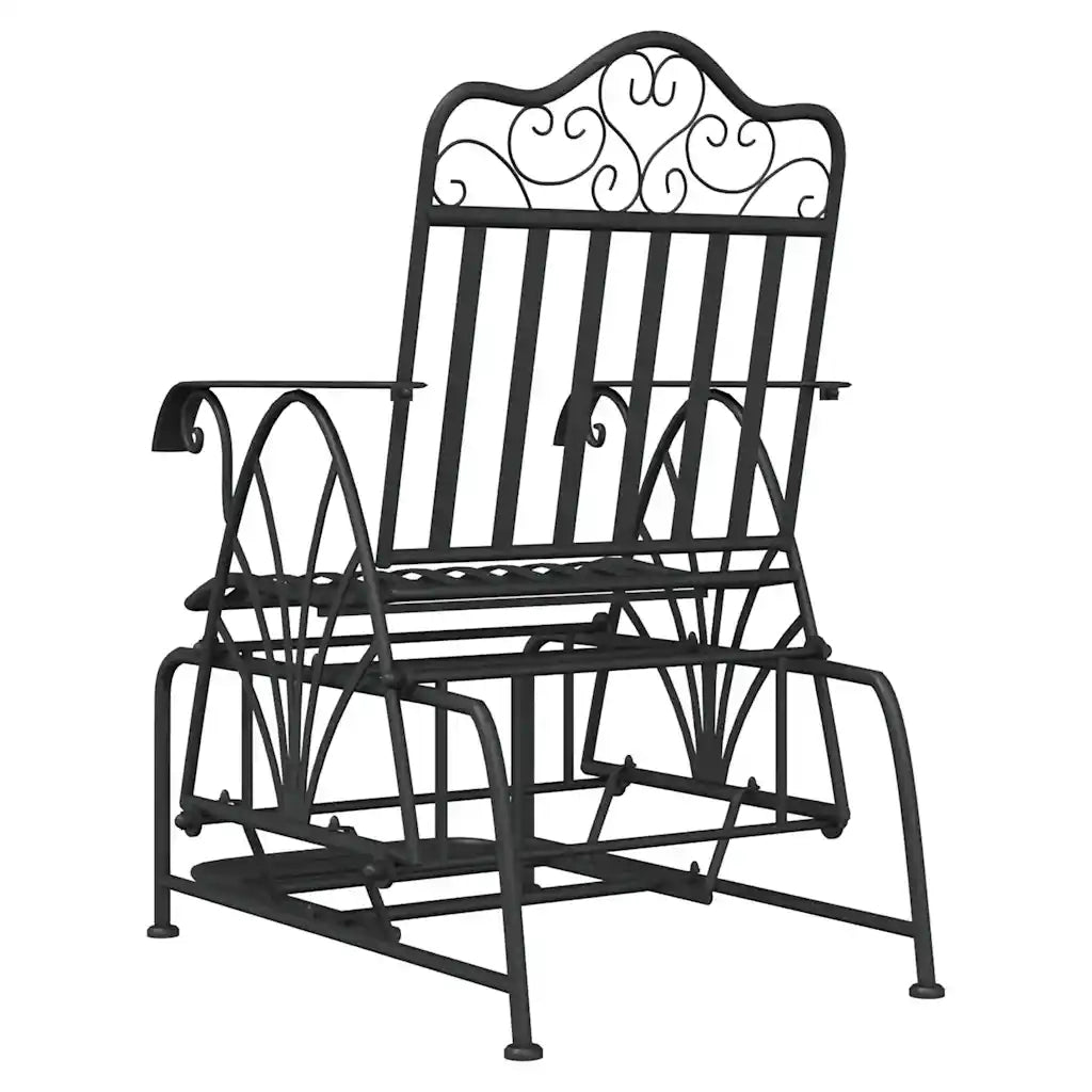 Panca da Giardino | Panchina Glider 61 cm Nera in Acciaio