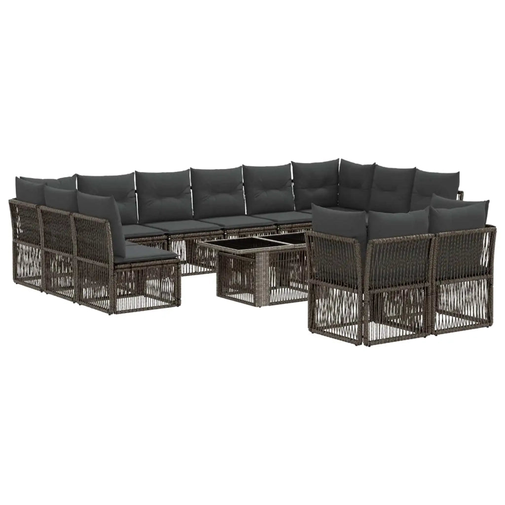 Set Divano da Giardino 13 pz Grigio polyrattan 3436553