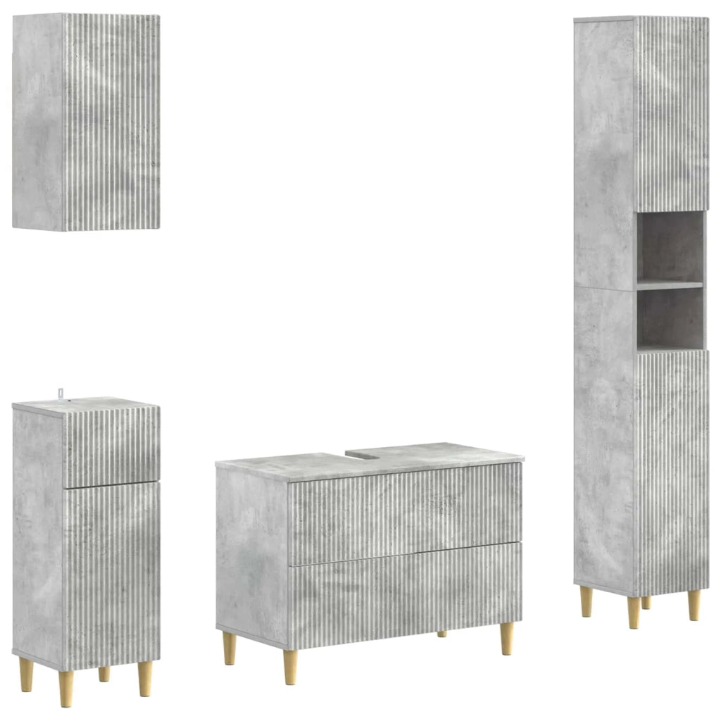 Set di Mobili da Bagno da 4 Pezzi ARNHEM Grigio Cemento 3417930