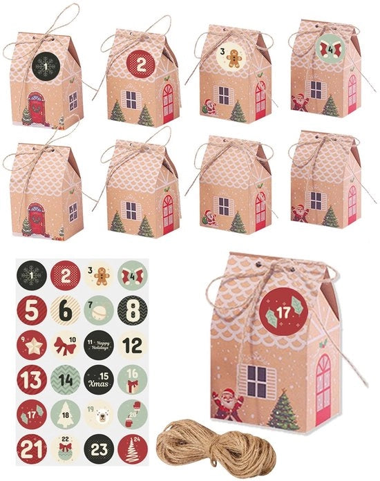 40 Stuks Calendario da Decorare per Natale - Scatole di Regali e Decorazioni