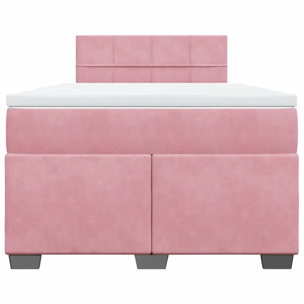 Giroletto a Molle con Materasso Rosa 120x200 cm in Velluto 3286287