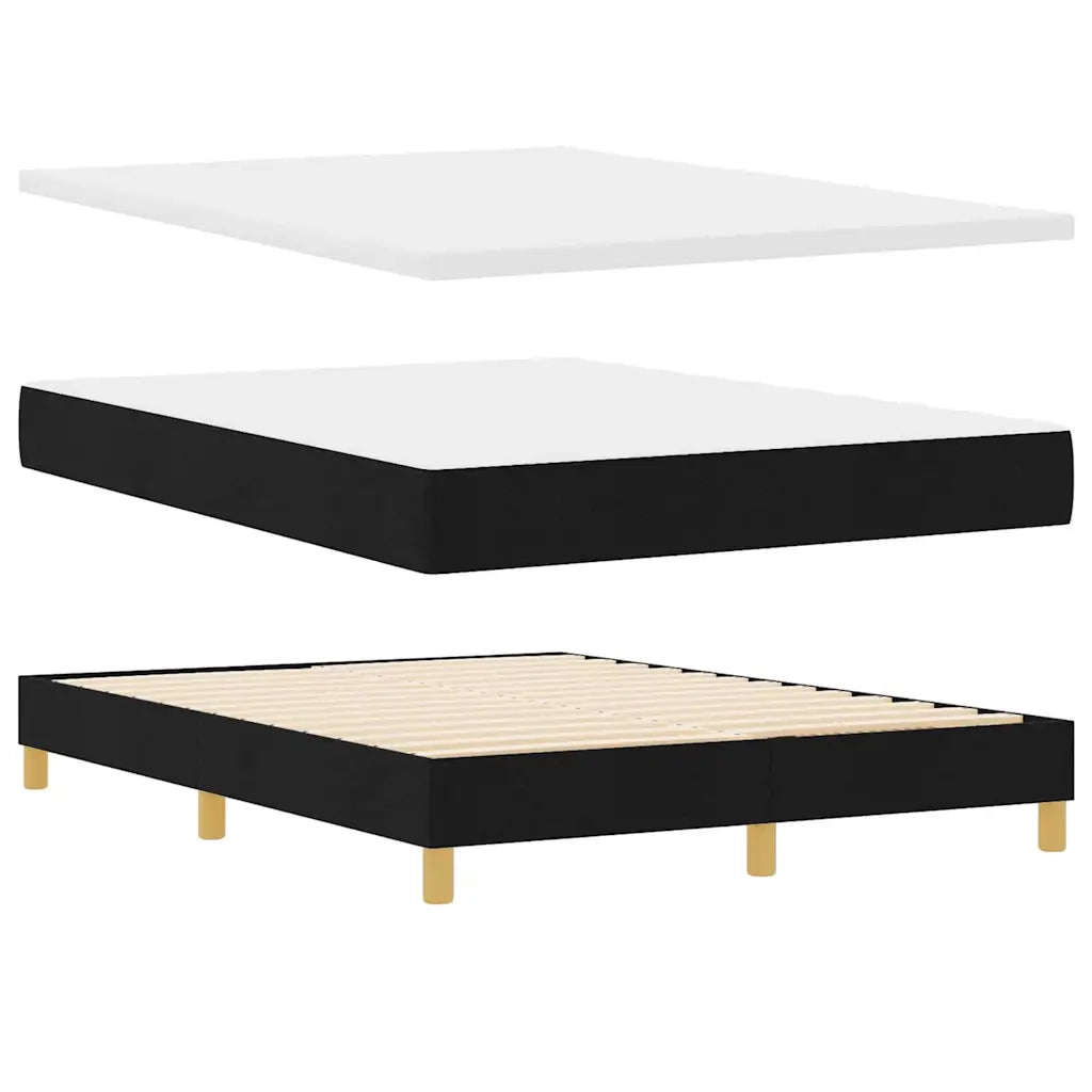 Letto a molle con materasso Nero 200 x 140 cm Poliestere 3341358